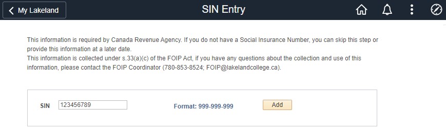 sin entry page screen