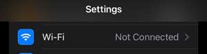 Accessing Wi-Fi through settings on iOS