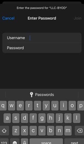 Enter your Lakeland College username and password