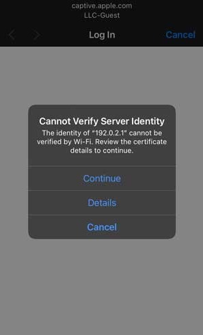 Security alert on iOS