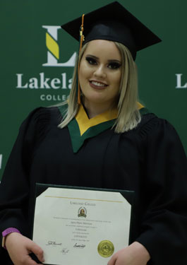Jayna Morrison, graduate of the Lakeland College's esthetician program