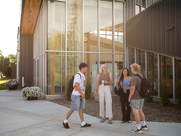 Students on campus in fall