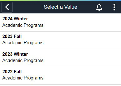 view grades mobile screen