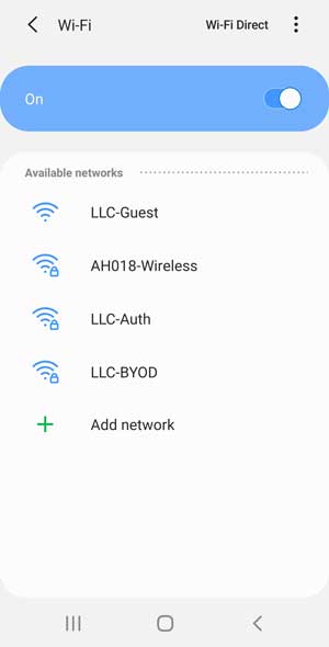 Turn Wi-Fi on on Android device