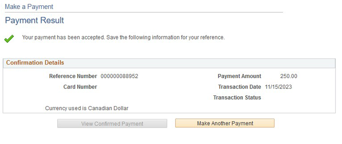 confirm tuition deposit screenshot