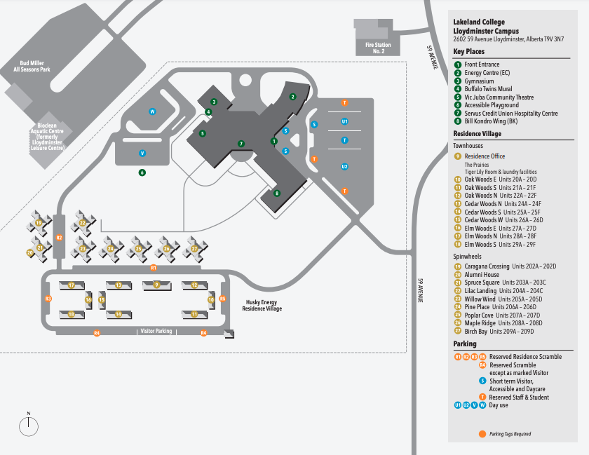 Map of Lakeland's Lloydminster campus