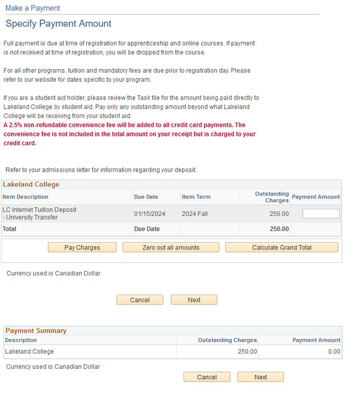 make a payment screenshot