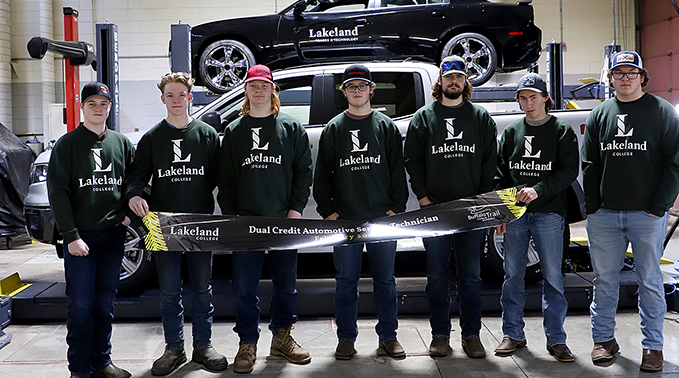 A group of Buffalo Trail Public Schools dual credit automotive service technician students