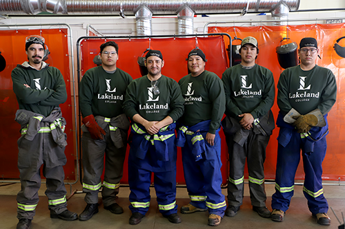 Students of Lakeland College's first intro to welding course.
