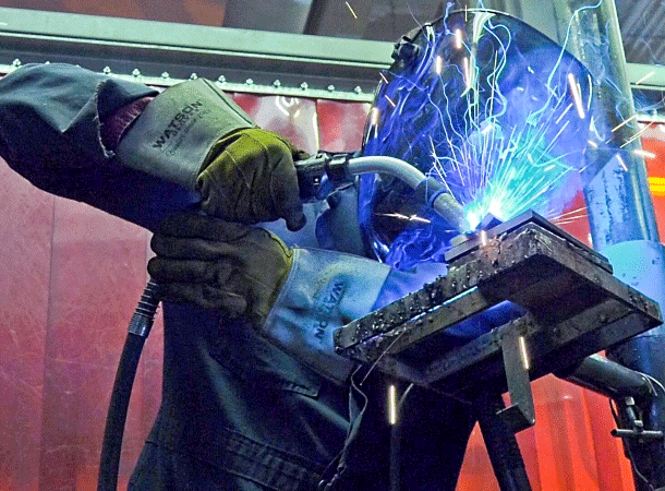 Student welding
